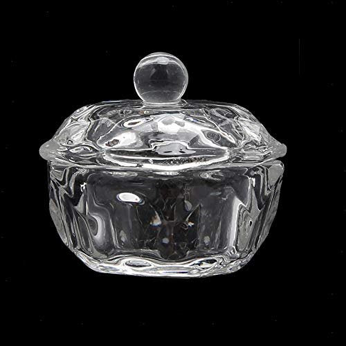 Clear Glass Nail Art Dappen Dishes with Lids - 2 Pack for Acrylic Liquid & Powder | mollensiuer - görsel 5