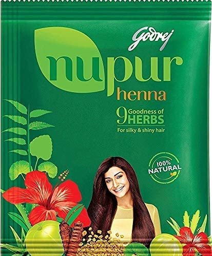 Nupur Henna with Goodness of 9 Herbs - 1000g (35.3 oz) - Natural Reddish-Brown Hair Color Avelisse
