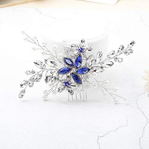 Olbye Blue Rhinestone Wedding Hair Comb - Elegant Bridal Hair Accessory for Bride & Bridesmaids Avelisse