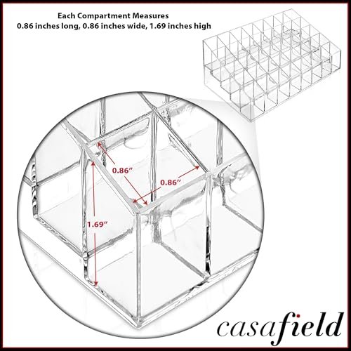 Casafield 40 Slot Acrylic Lipstick & Makeup Organizer - Clear Cosmetic Display Case - görsel 8