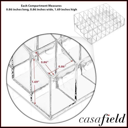 Casafield 40 Slot Acrylic Lipstick & Makeup Organizer - Clear Cosmetic Display Case