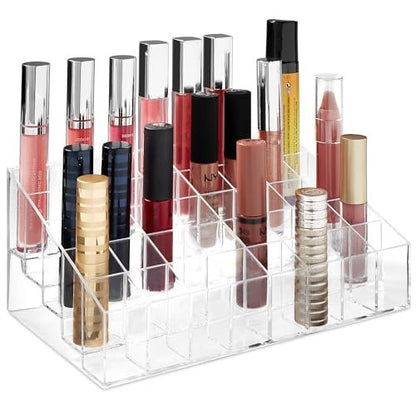 Casafield 40 Slot Acrylic Lipstick & Makeup Organizer - Clear Cosmetic Display Case