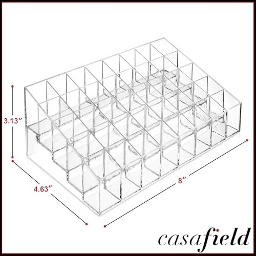 Casafield 40 Slot Acrylic Lipstick & Makeup Organizer - Clear Cosmetic Display Case - görsel 6