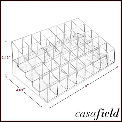 Casafield 40 Slot Acrylic Lipstick & Makeup Organizer - Clear Cosmetic Display Case