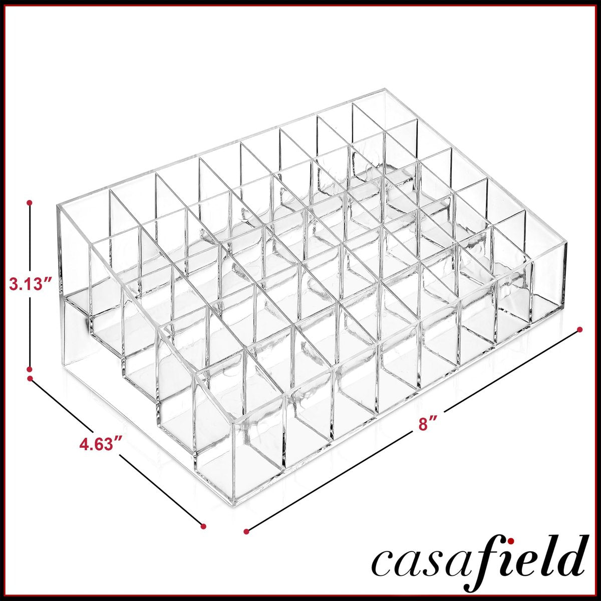 Casafield 40 Slot Acrylic Lipstick & Makeup Organizer - Clear Cosmetic Display Case - görsel 5
