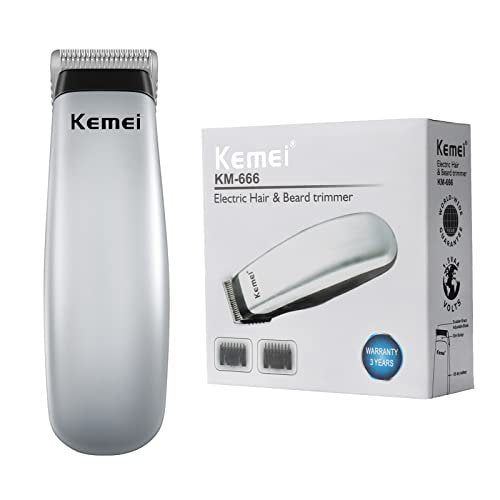 KEMEI Mini Clippers Trimmer Groomer Cordless Self-Haircut Kit – Stainless Steel Blades, 5-Piece Set, Silver Avelisse