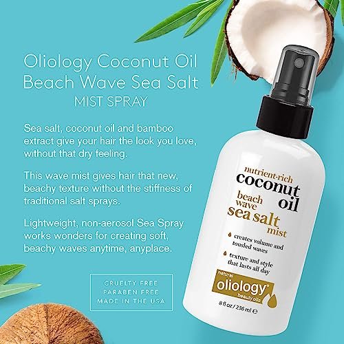 Oliology Coconut Oil Beach Wave Sea Salt Mist Spray - 2 Pack, 8.5 oz Each - Creates Soft Beachy Waves Without Stiffness - Paraben Free - görsel 4