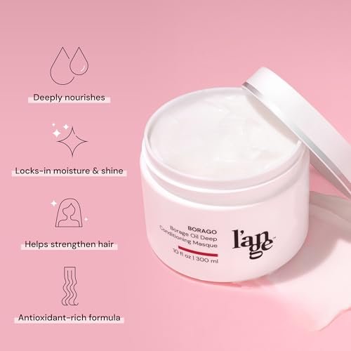L'ANGE HAIR Borago Deep Conditioning Hair Mask for Damaged Hair | Moisturizing Deep Conditioner with Borage Oil & Keratin | Sulfate & Paraben Free | 10 oz Avelisse