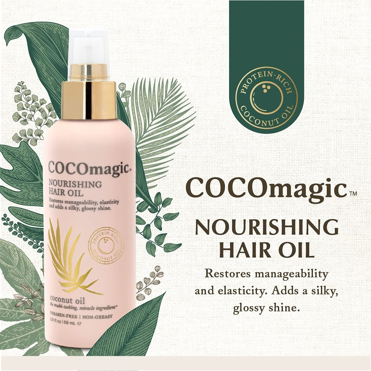 Cocomagic Nourishing Hair Oil - Promote Healthy-Looking Hair, Restore Manageability & Add Silky Glossy Shine, Paraben Free - 3 oz - görsel 5