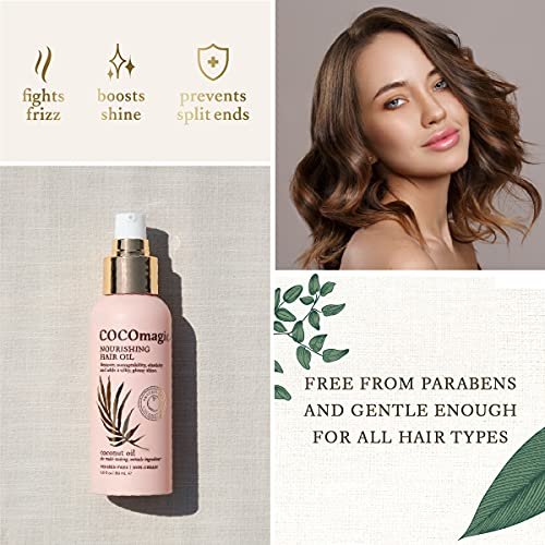 Cocomagic Nourishing Hair Oil - Promote Healthy-Looking Hair, Restore Manageability & Add Silky Glossy Shine, Paraben Free - 3 oz - görsel 8