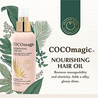 Cocomagic Nourishing Hair Oil - Promote Healthy-Looking Hair, Restore Manageability & Add Silky Glossy Shine, Paraben Free - 3 oz