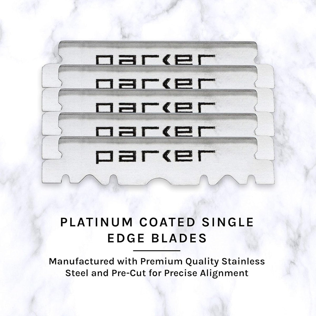 Parker SRDW Professional Shavette Razor – Walnut Wood Handle, Stainless Steel Arm & Clip Lock System, 5 Blades Included Avelisse