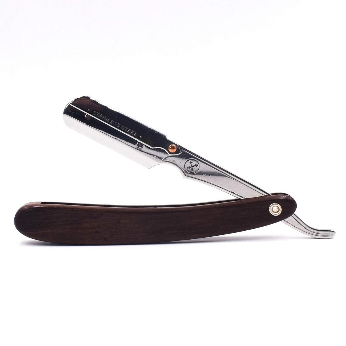 Parker SRDW Professional Shavette Razor – Walnut Wood Handle, Stainless Steel Arm & Clip Lock System, 5 Blades Included Avelisse