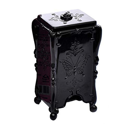 Black Acrylic Cotton Pads Holder Dispenser – Butterfly Pattern Makeup Cotton Pads Case Box Organizer with Lid for Storage of Nail Remover Pads & Beauty Tools Avelisse