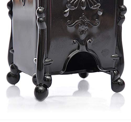 Black Acrylic Cotton Pads Holder Dispenser – Butterfly Pattern Makeup Cotton Pads Case Box Organizer with Lid for Storage of Nail Remover Pads & Beauty Tools Avelisse