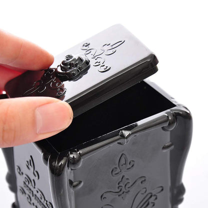 Black Acrylic Cotton Pads Holder Dispenser – Butterfly Pattern Makeup Cotton Pads Case Box Organizer with Lid for Storage of Nail Remover Pads & Beauty Tools Avelisse