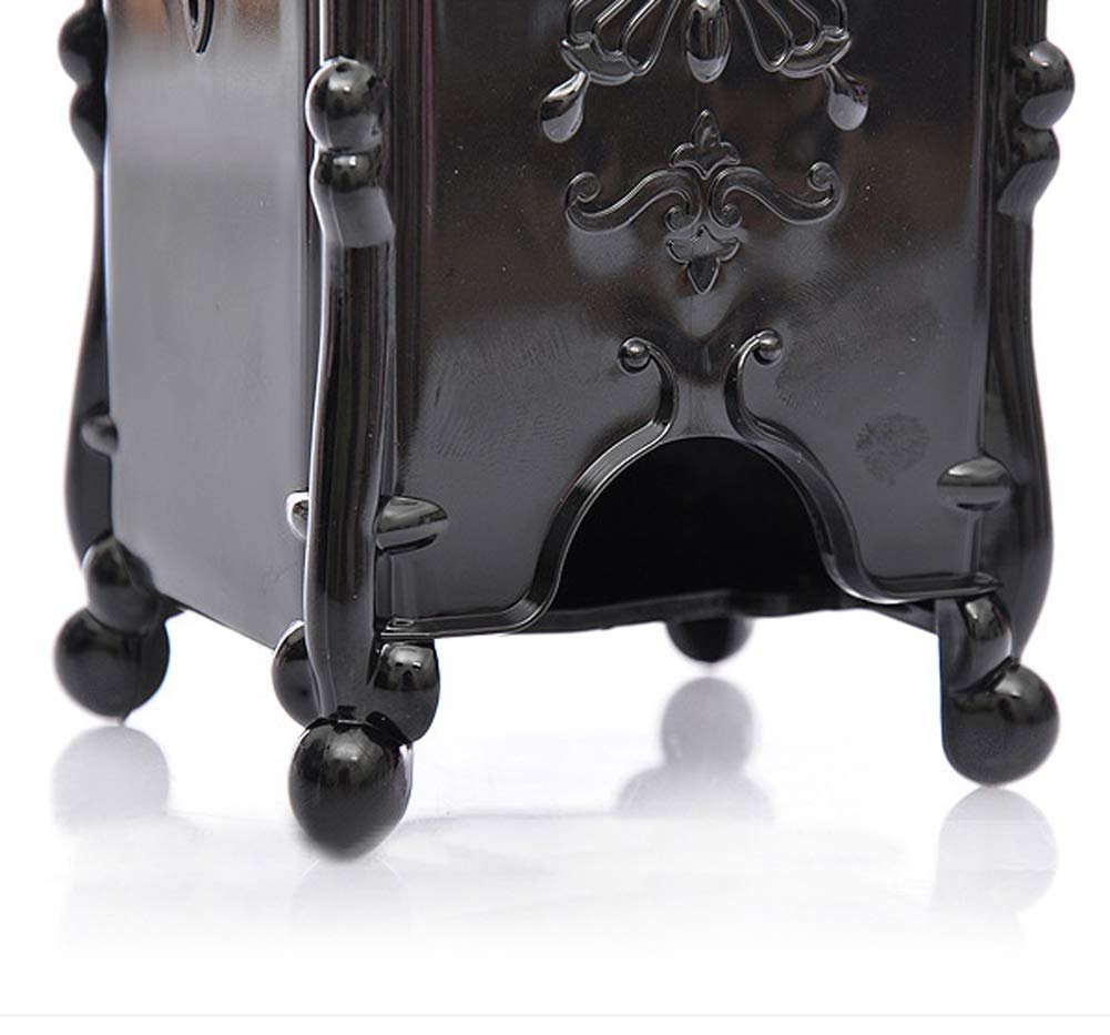 Black Acrylic Cotton Pads Holder Dispenser – Butterfly Pattern Makeup Cotton Pads Case Box Organizer with Lid for Storage of Nail Remover Pads & Beauty Tools Avelisse