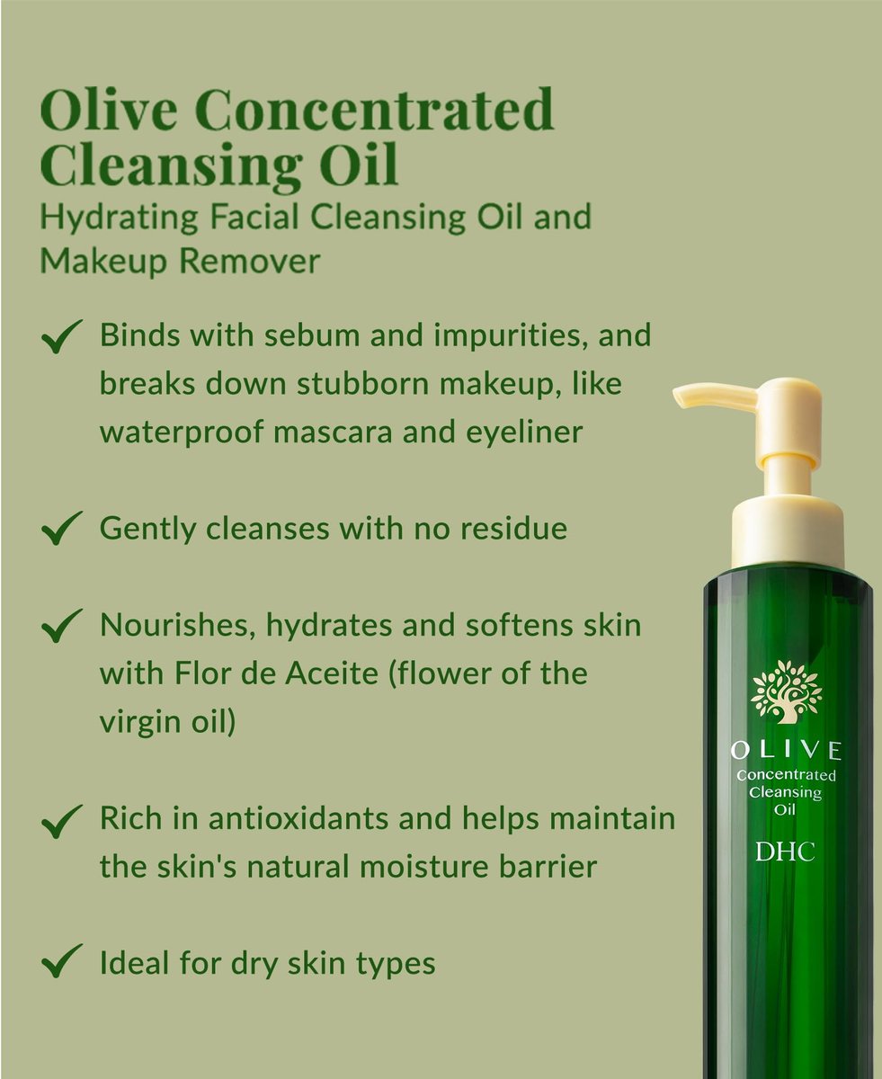 DHC Olive Concentrated Cleansing Oil – Hydrating Facial Cleansing Oil & Makeup Remover, Fragrance & Colorant Free, 5 fl. oz. Avelisse