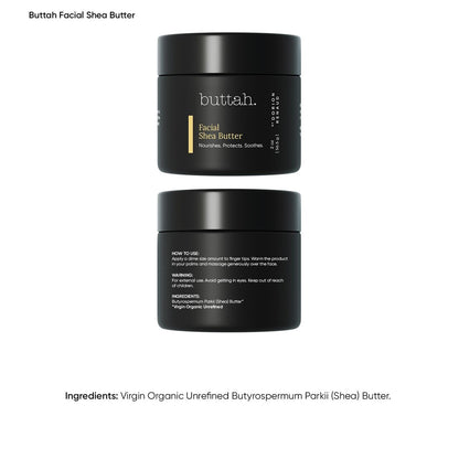 Buttah Skin Facial Shea Butter - 2oz Organic Whipped Virgin Raw Moisturizer for All Skin Tones - Hydrating & Natural