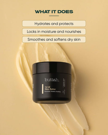 Buttah Skin Facial Shea Butter - 2oz Organic Whipped Virgin Raw Moisturizer for All Skin Tones - Hydrating & Natural