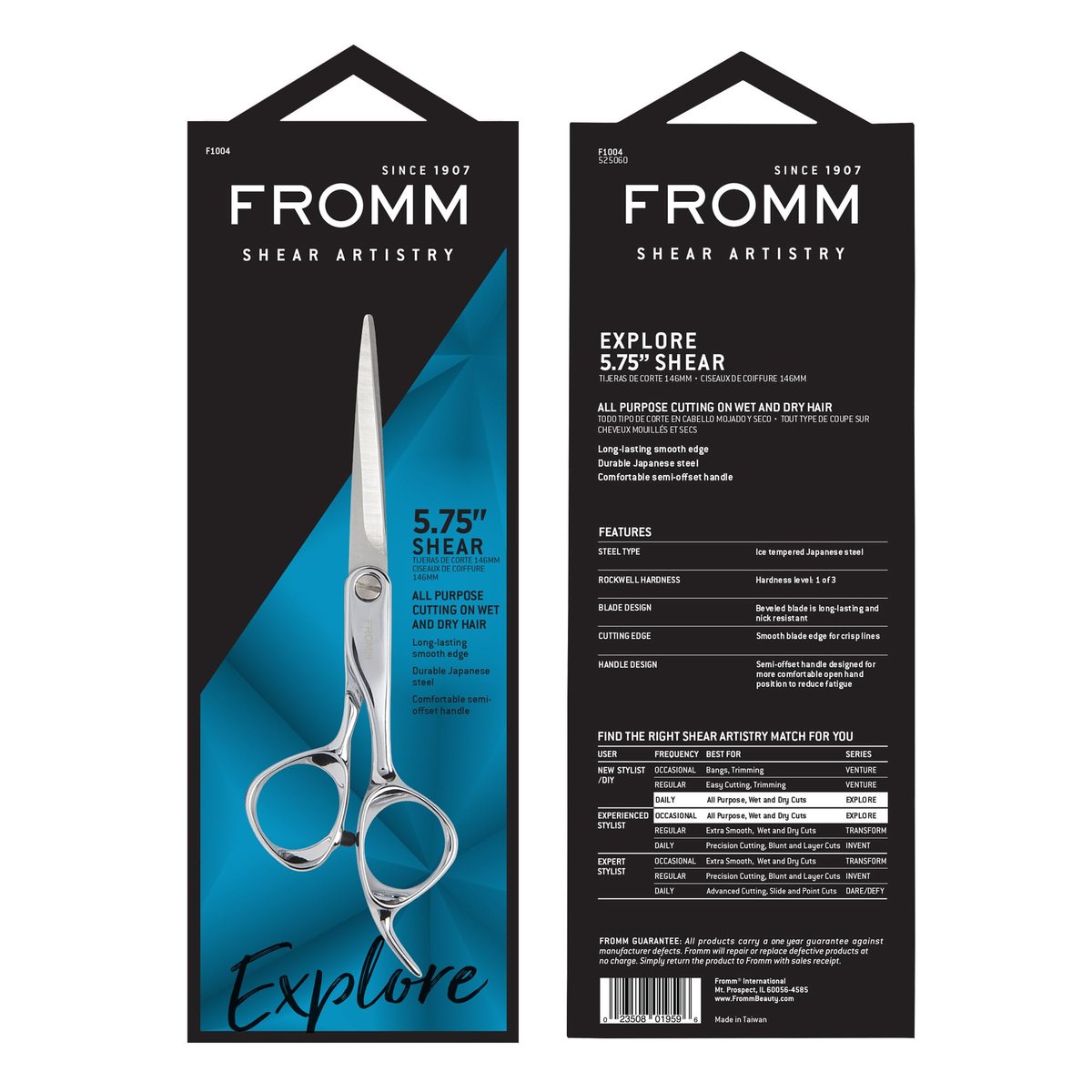 Fromm Professional Explore 5.75" Hair Cutting Shears – Japanese Steel Scissors for Stylists & Salons Avelisse