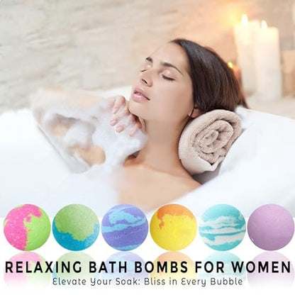 Bath Bombs for Women Relaxing with Inspirational Messages - 12 Natural & Organic Bath Bombs with Essential Oils & Shea Butter - Birthday Gift, Mothers Day Gift for Mom, Wife Avelisse