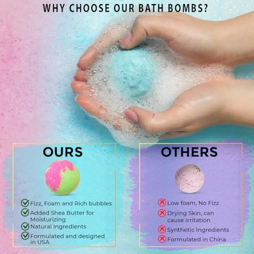 Bath Bombs for Women Relaxing with Inspirational Messages - 12 Natural & Organic Bath Bombs with Essential Oils & Shea Butter - Birthday Gift, Mothers Day Gift for Mom, Wife Avelisse