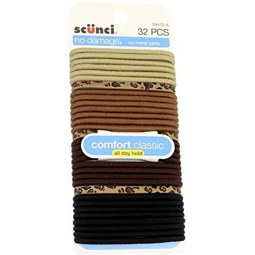 Scunci Multi Color Bands - Ponytail Holders for All Hair Types (32 Pack) - görsel 3