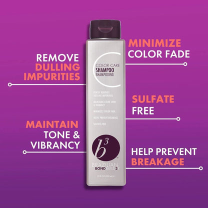 B3 Brazilian Bondbuilder Color Care Shampoo - 12 Fl Oz | Sulfate-Free, Color-Safe Hair Care Avelisse