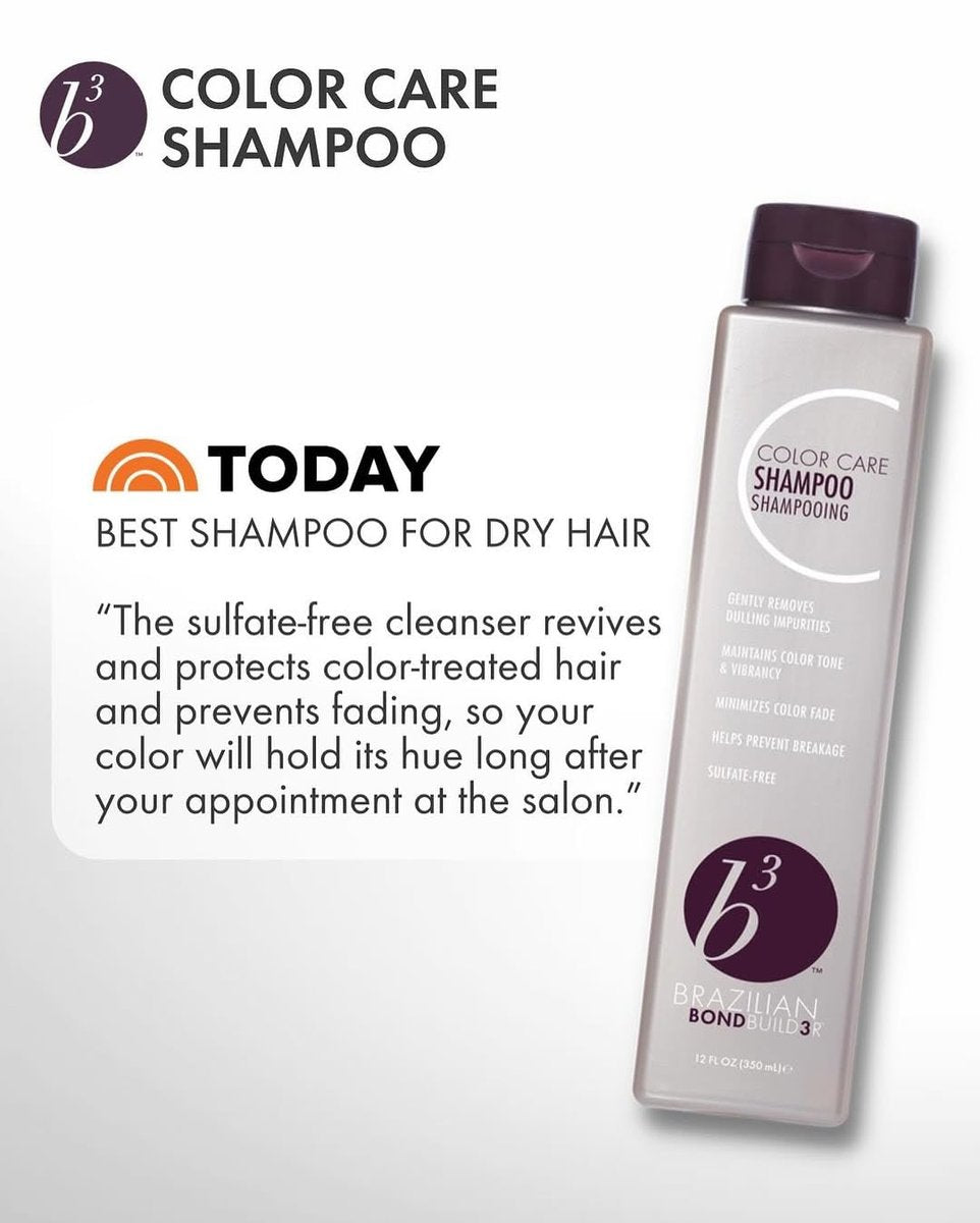 B3 Brazilian Bondbuilder Color Care Shampoo - 12 Fl Oz | Sulfate-Free, Color-Safe Hair Care Avelisse
