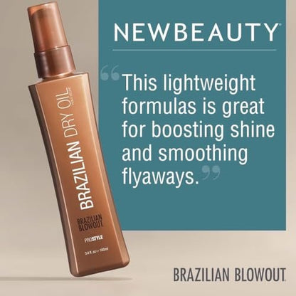 BRAZILIAN BLOWOUT Acai Brazilian Dry Oil - 3.4 fl oz - Clear Hair Treatment Oil Avelisse