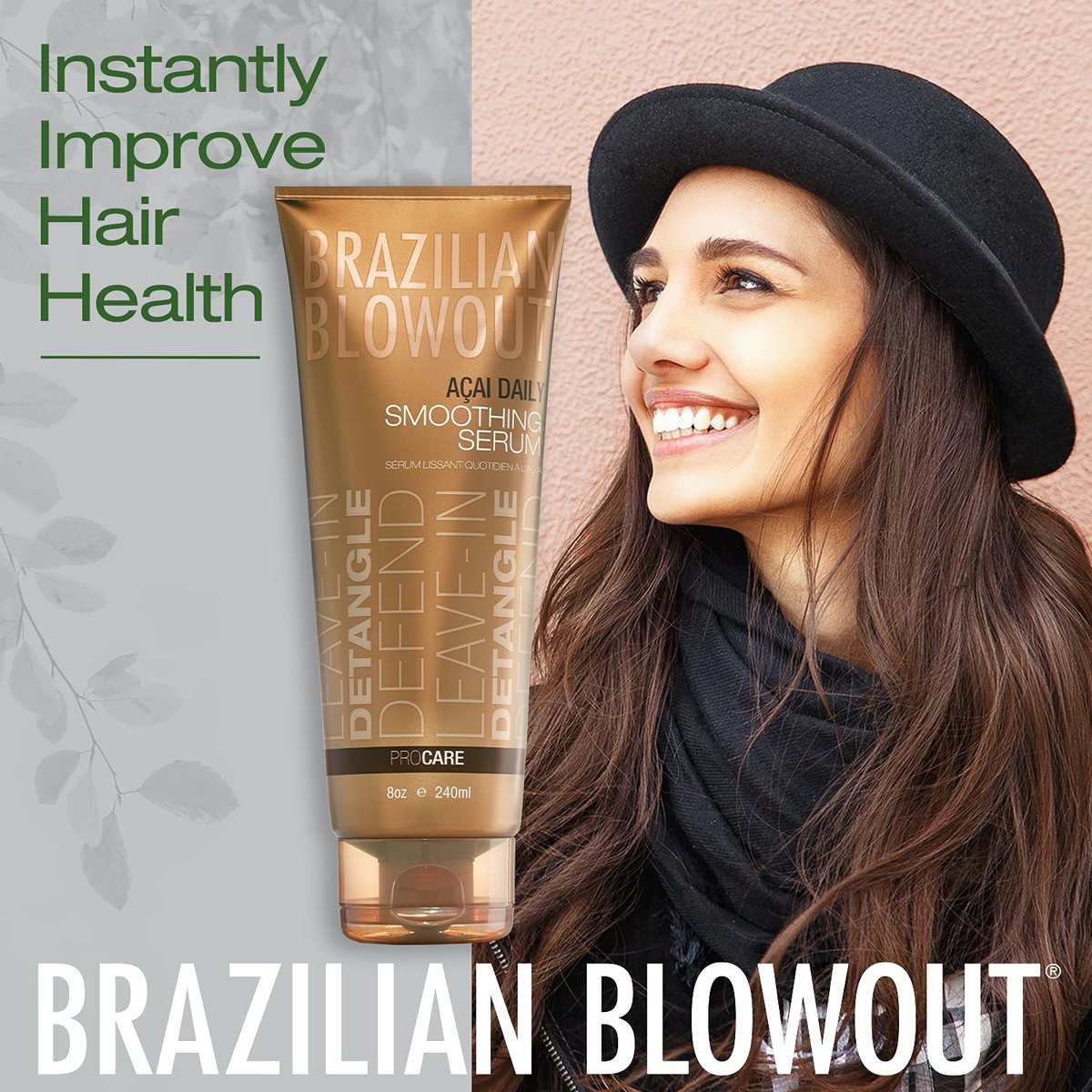 BRAZILIAN BLOWOUT Acai Daily Smoothing Serum - Frizz Control & Shine, 8 oz Avelisse