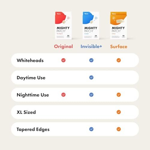 Mighty Patch Surface Large Pimple Patches for Face - Hydrocolloid Acne Spot Patch for Cheek, Forehead, Chin - Vegan-Friendly - 10 Count Avelisse