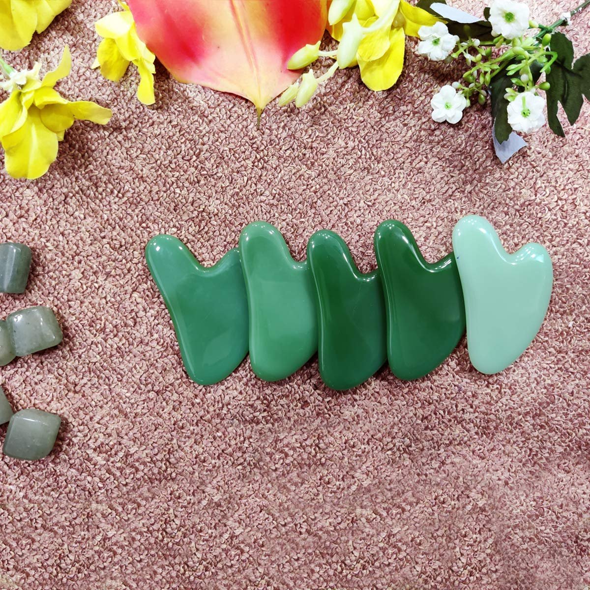 Ina Beauty Large Gua Sha Heart Natural Jade Stone for Face Lift, Decrease Puffiness and Tighten Skin - görsel 7