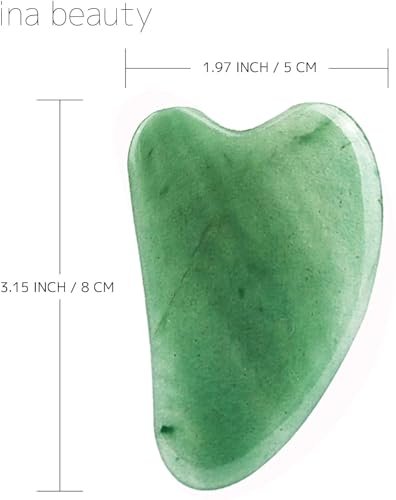 Ina Beauty Large Gua Sha Heart Natural Jade Stone for Face Lift, Decrease Puffiness and Tighten Skin - görsel 6