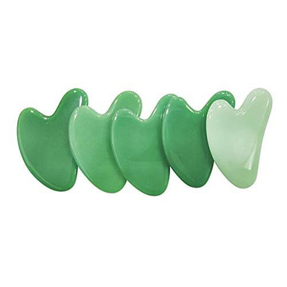 Ina Beauty Large Gua Sha Heart Natural Jade Stone for Face Lift, Decrease Puffiness and Tighten Skin