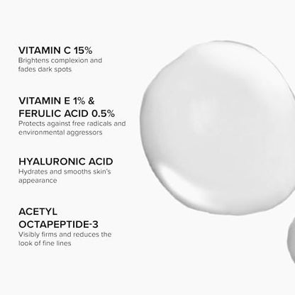 DRMTLGY Advanced C E Ferulic Antioxidant Serum with 15% Vitamin C, Vitamin E & Ferulic Acid | Brightening Face Serum for Radiance, Smooth Texture, All Skin Types Avelisse