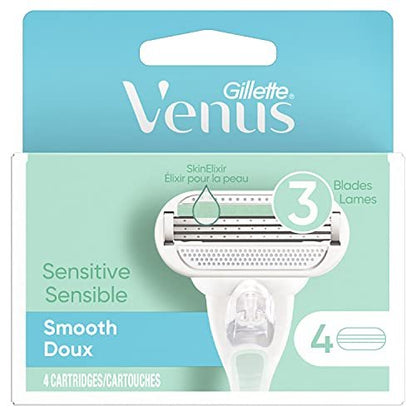 Gillette Venus Smooth Sensitive Razor Blade Cartridges, 4 Count