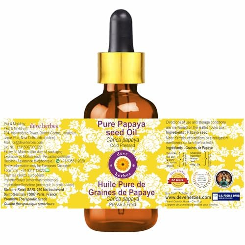 dève herbes Pure Papaya Seed Oil (Carica Papaya) - Cold Pressed, 100ml (3.38 oz) with Glass Dropper - görsel 5