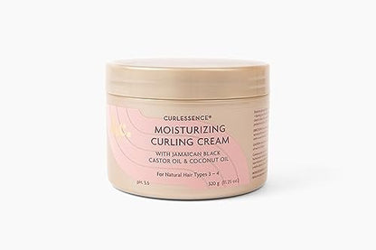 KeraCare CurlEssence Moisturizing Coconut Curling Cream - With Jamaican Black Castor Oil & Coconut Oil - Silicone & Paraben Free - 11.25 oz