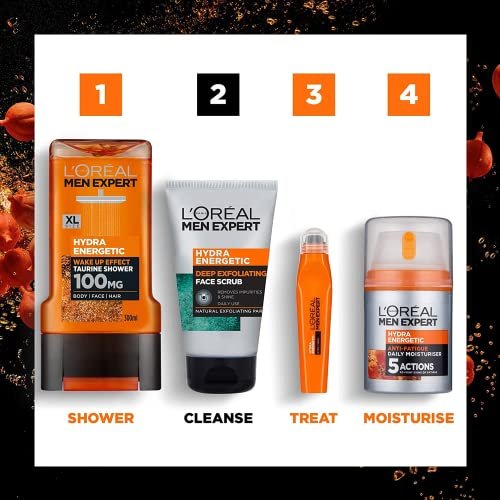 L'Oreal Paris Men Expert Hydra Energetic Deep Exfoliating Face Wash for Men, 100 ml Avelisse