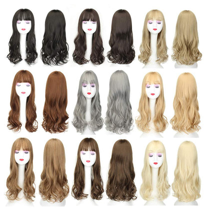 LXUE 20 Inch Long Wavy Clip in Wiglet Topper for Thinning Hair with Bangs - Grey