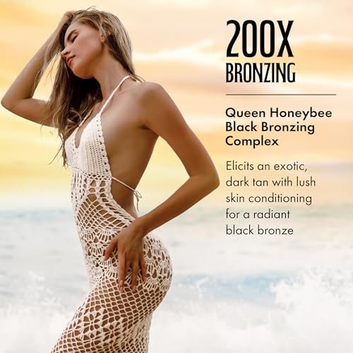 Brown Sugar Black Hawaiian Honey Tanning Lotion – Advanced 200X Black Bronzer with Queen Honeybee Complex, Honey Butter & Charcoal Creme, 13.5 oz - görsel 6