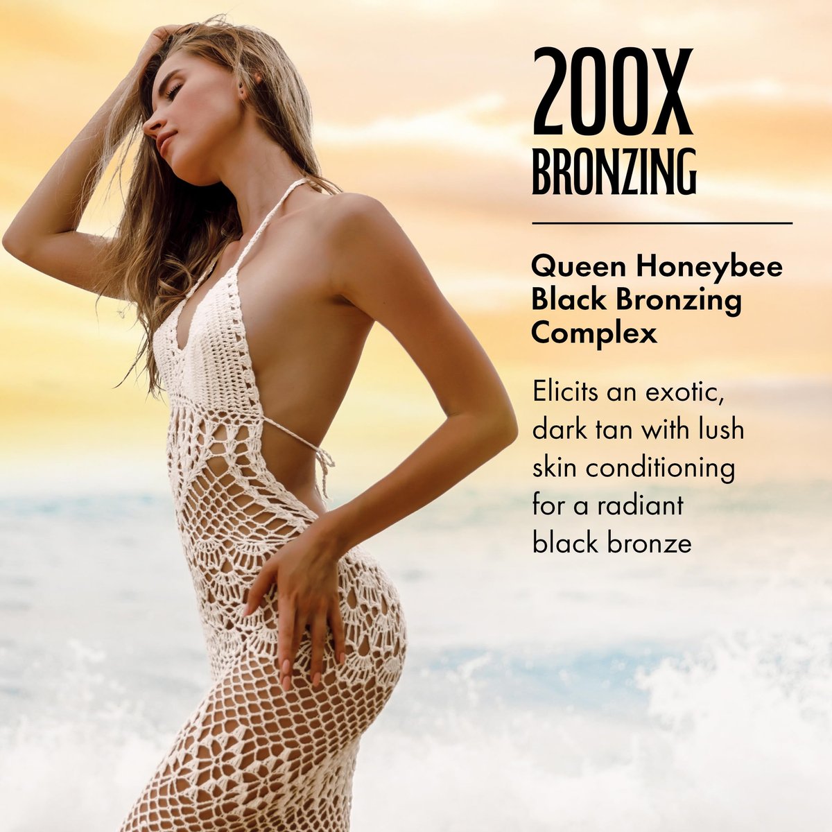 Brown Sugar Black Hawaiian Honey Tanning Lotion – Advanced 200X Black Bronzer with Queen Honeybee Complex, Honey Butter & Charcoal Creme, 13.5 oz - görsel 5