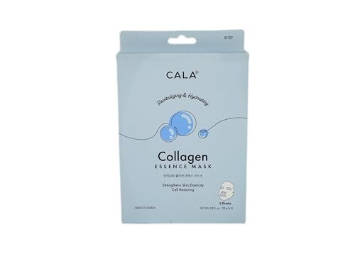 Cala Collagen Essence Facial Sheet Masks, 5 Pack - Ultra-Thin Hydrating Face Mask Sheets with Tea Tree + Herbal Extracts, Hyaluronic Acid, For Dry/Dull Skin, 5-Min No-Rinse - görsel 2