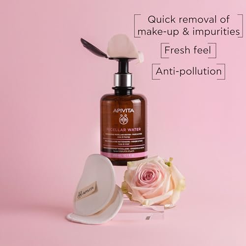 Apivita Micellar Water Hydrating & Nourishing Cleansing Micellar Water for Face & Eyes with Rose & Honey - 10.1 Fl Oz - görsel 5