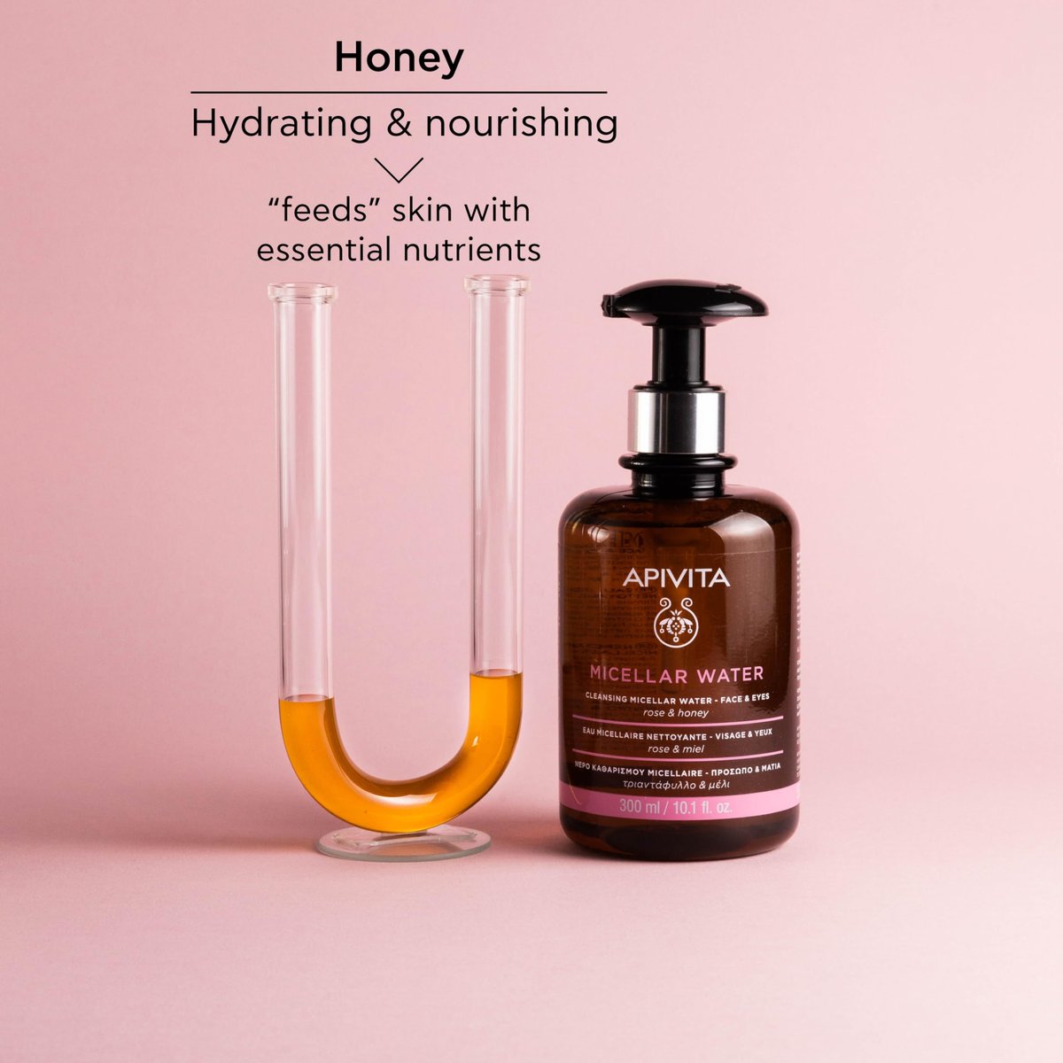 Apivita Micellar Water Hydrating & Nourishing Cleansing Micellar Water for Face & Eyes with Rose & Honey - 10.1 Fl Oz - görsel 6