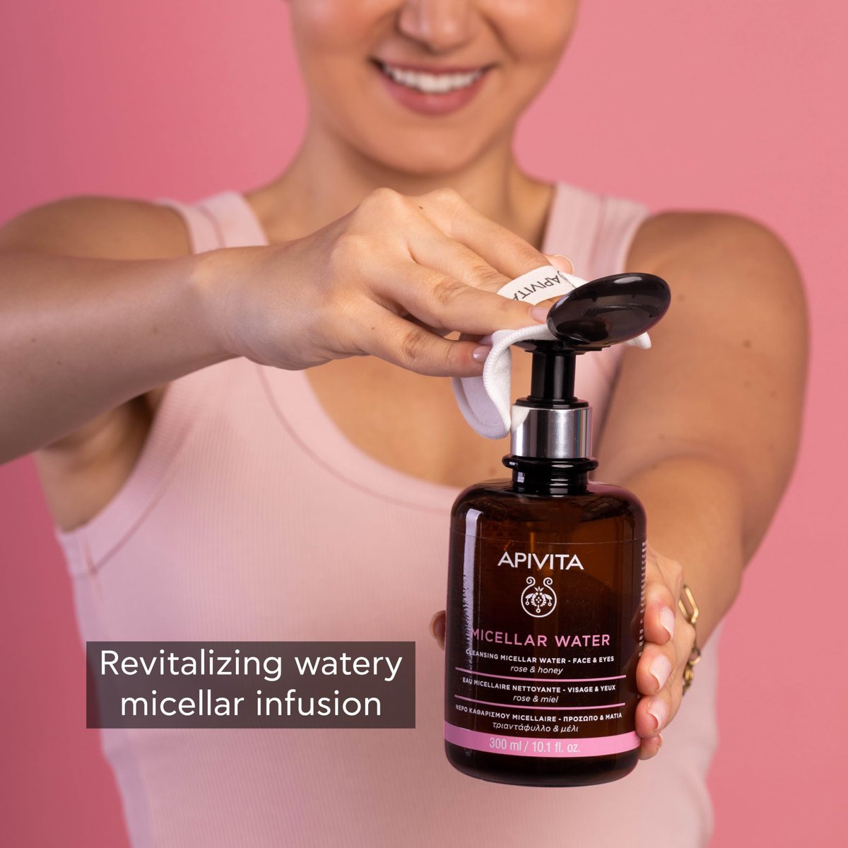 Apivita Micellar Water Hydrating & Nourishing Cleansing Micellar Water for Face & Eyes with Rose & Honey - 10.1 Fl Oz - görsel 10