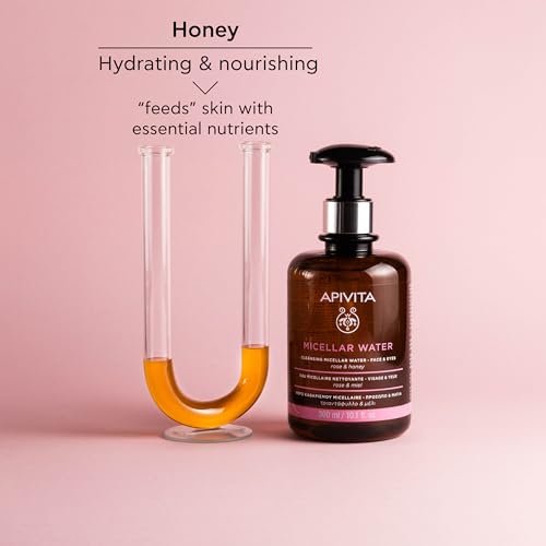 Apivita Micellar Water Hydrating & Nourishing Cleansing Micellar Water for Face & Eyes with Rose & Honey - 10.1 Fl Oz - görsel 7