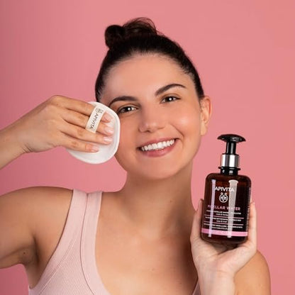 Apivita Micellar Water Hydrating & Nourishing Cleansing Micellar Water for Face & Eyes with Rose & Honey - 10.1 Fl Oz